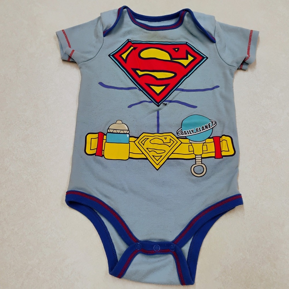 Superman Baby One‎ piece Bodysuit 24M Short Sleeve DC Comics Character Costume